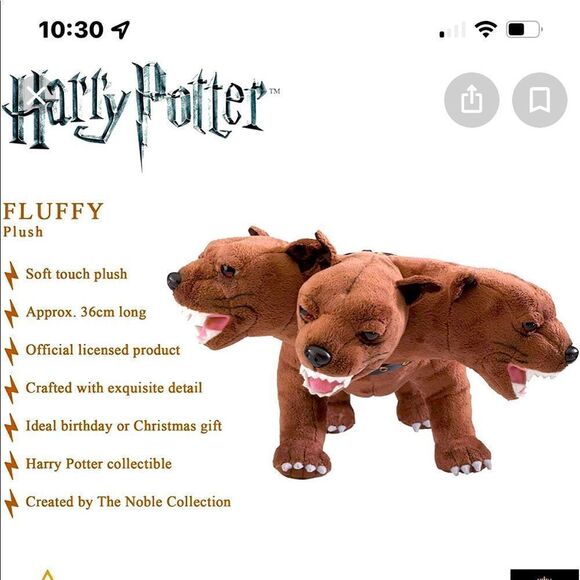 Harry Potter collectible Fluffy 3 headed Cerberus plush figure - Picture 1 of 12